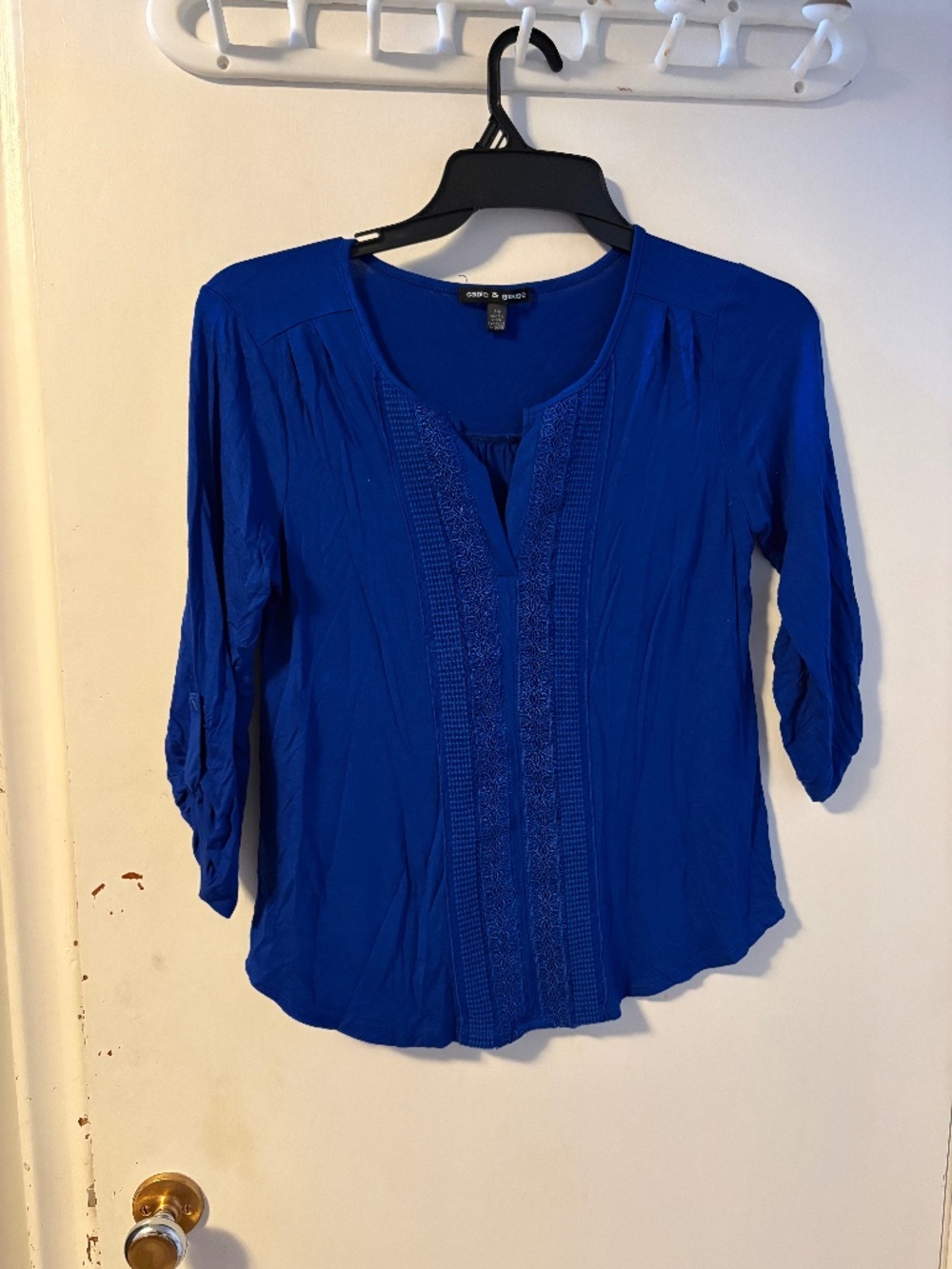 Blue long sleeve top
